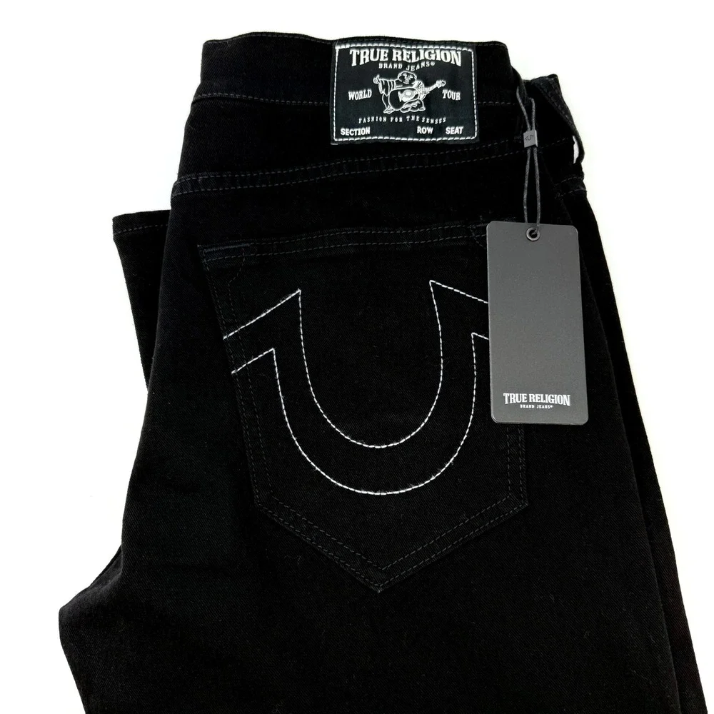 True Religion Geno Relaxed Slim Jeans Mens 32x34 Body Rinse Black 105714 NEW